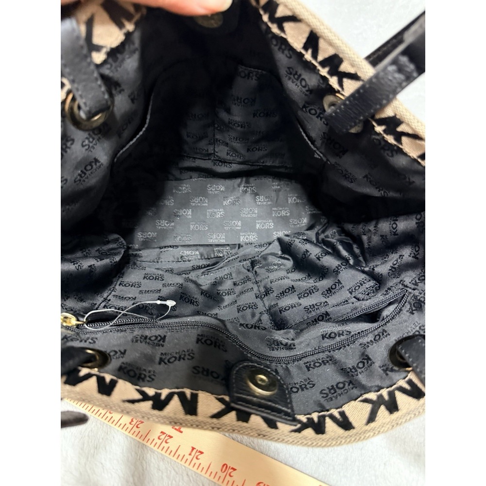 Michael Kors MK Tote Bag Purse Canvas Jacquard Print Logo Messenger Shoulder Bag - Picture 8 of 8